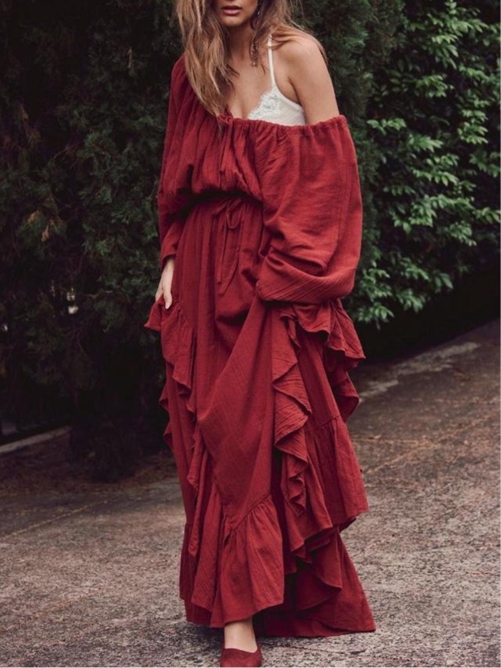 NWT Free People Shore Chic Maxi Dress-Burnt Henna - Picture 2 of 9